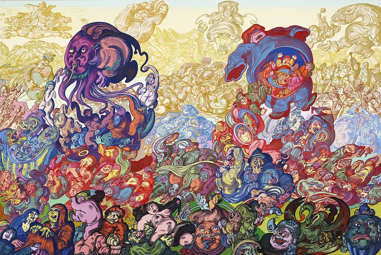 Erró "Odelscape", 1982. Glycerophtalic paint on canvas 200 x 300 cm. Reykjavík Art Museum – Erró Collection © Erró : VISDA