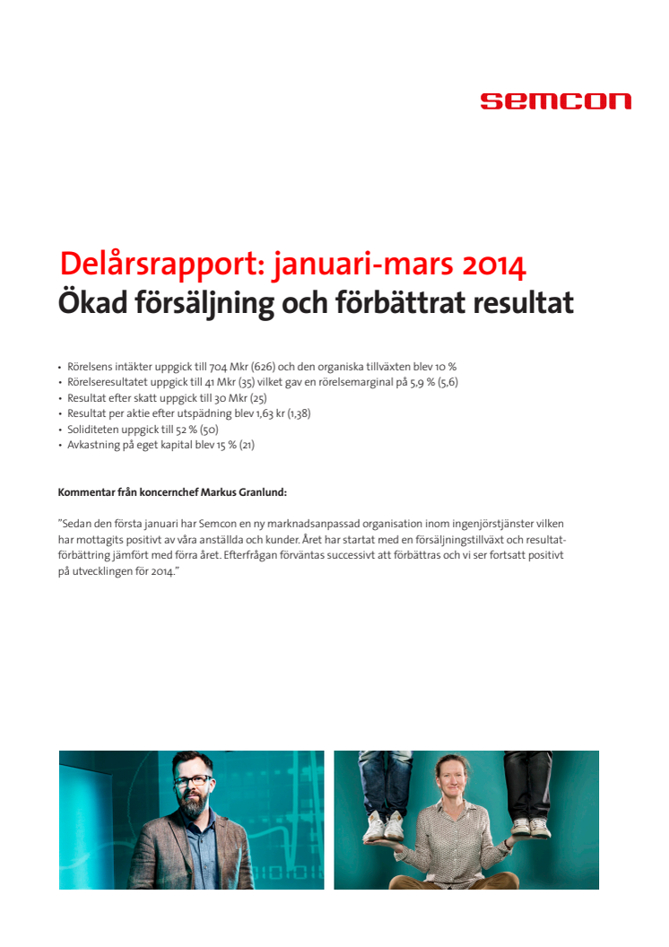 Delårsrapport januari-mars 2014 