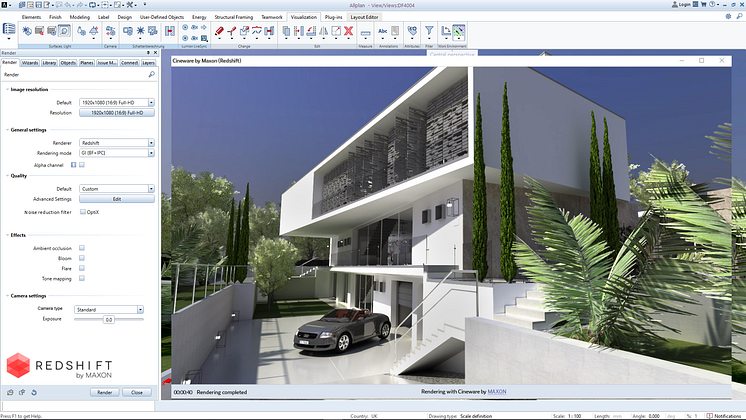 Allplan 2023_1_Redshift Renderer