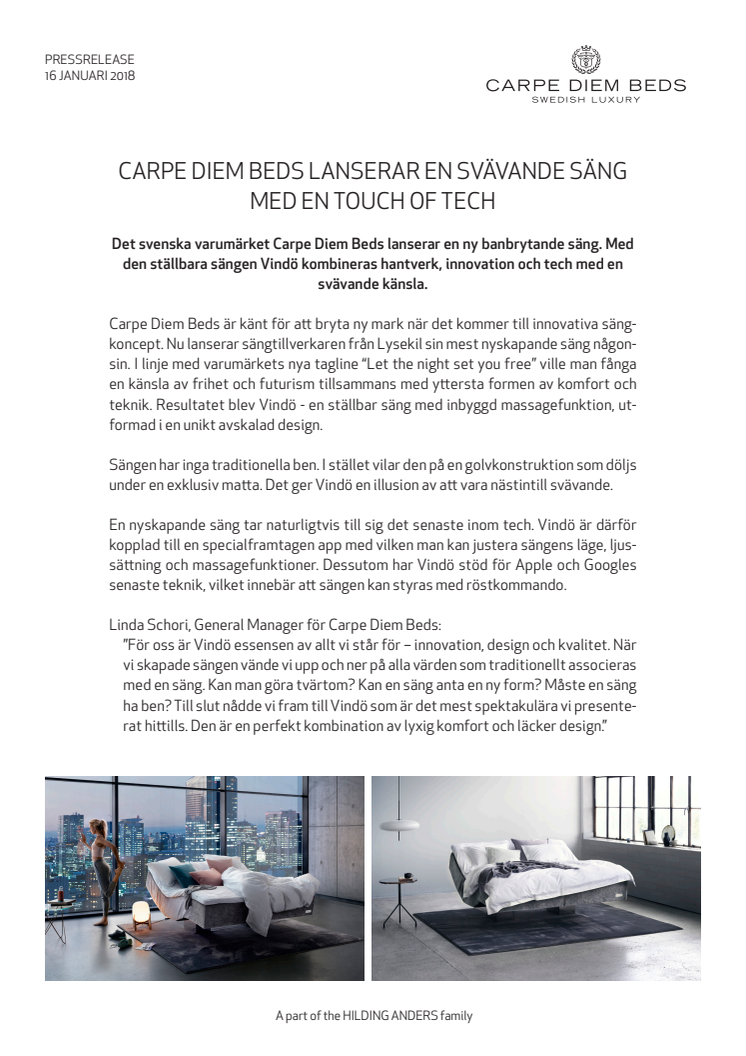 Carpe Diem Beds Launches Flying Bed With a Touch of Tech