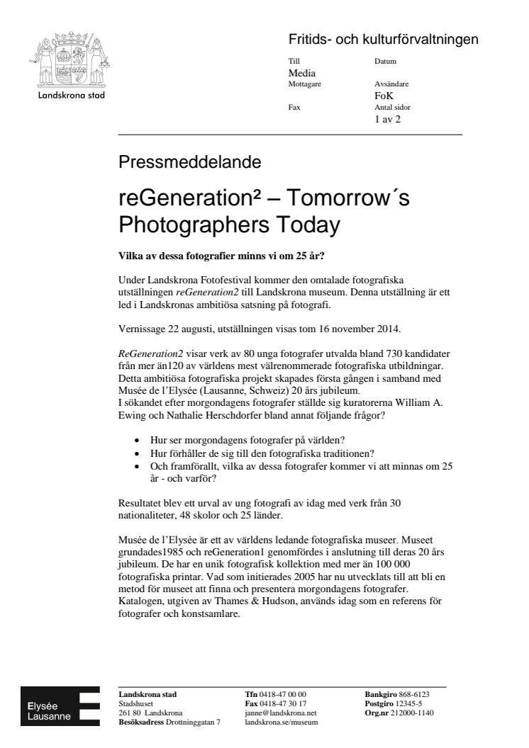 reGeneration² – Tomorrow´s Photographers Today