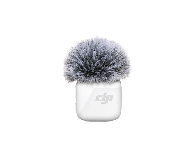 DJI Mic Mini Transmitter（Arctic White）+Windscreen（Black_Gray）—Front View.jpg