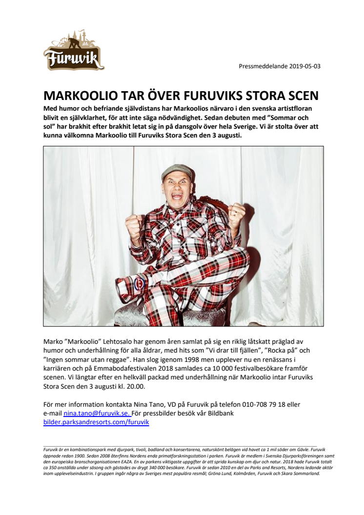 Markoolio tar över Furuviks Stora Scen