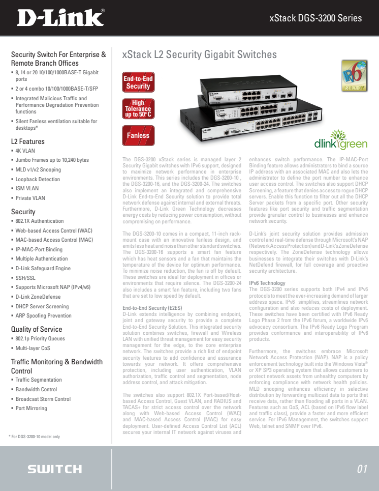 Faktablad - D-Link DGS-3200-24