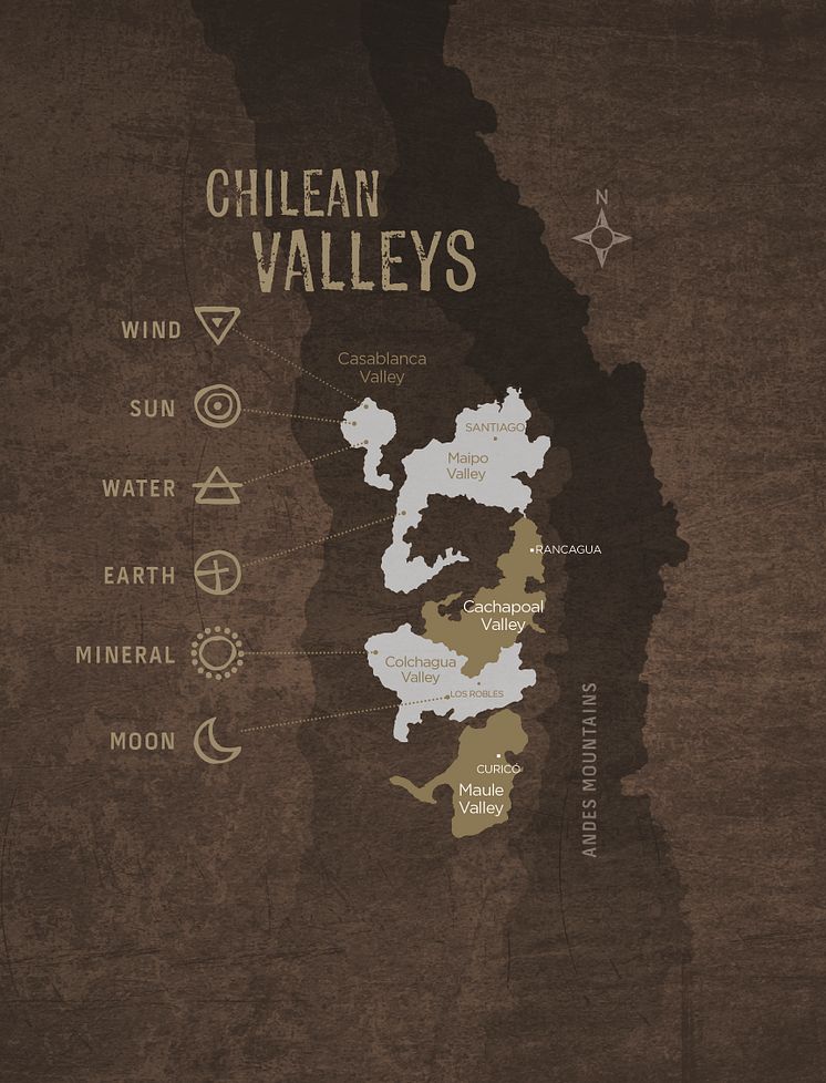 Kart over Chiles vindaler