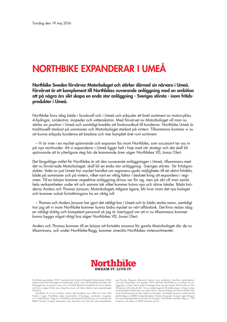 Northbike expanderar i Umeå