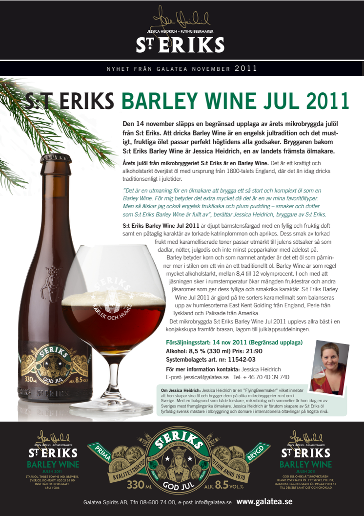 Årets julöl - S:t Eriks Barley Wine Jul 2011