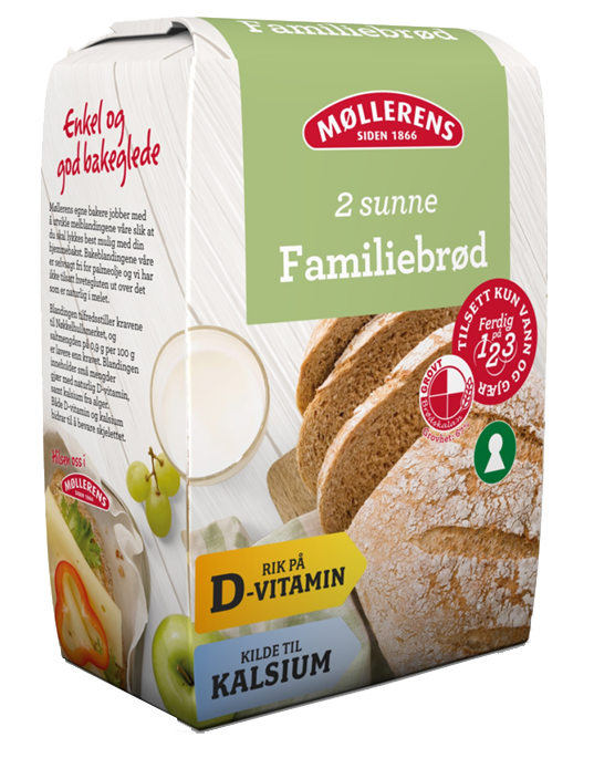 Familiebrød med d-vitamin og kalsium