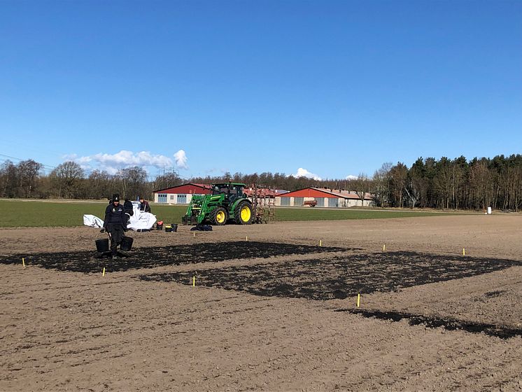 Spridning av biokol i Skåne 2