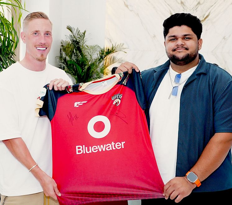 Sweden's Bluewater water purification and beverage game-changer and UAE Desert Vipers cricket team announce partnership to continue