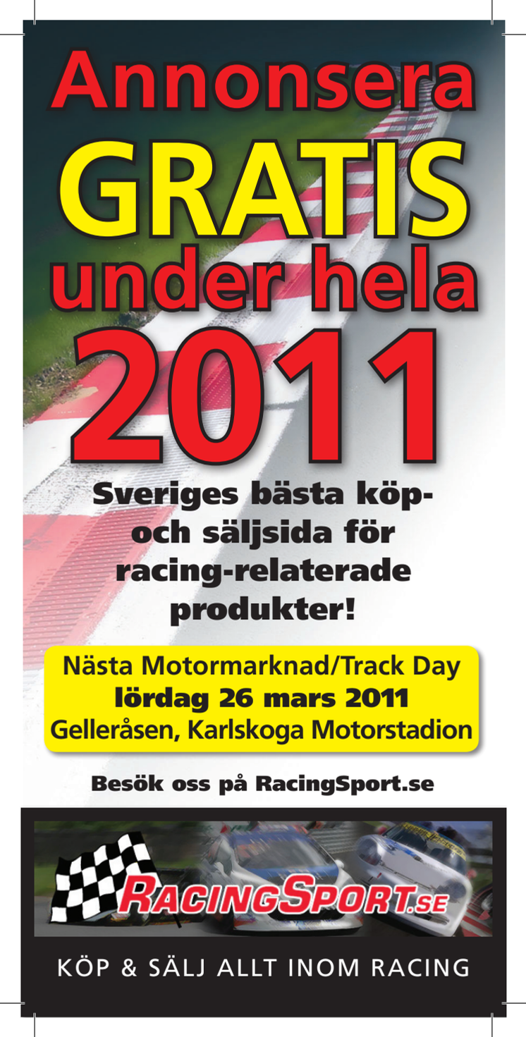 Välkommen till ”RacingSports Motormarknad och Trackday” 