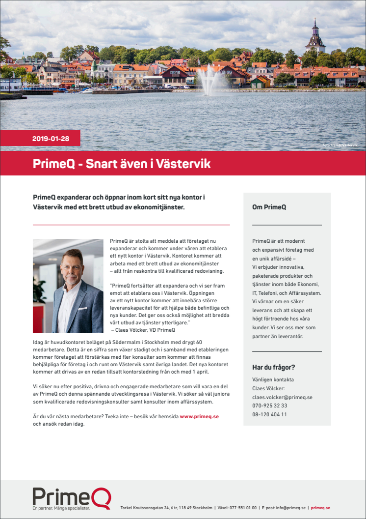 PrimeQ – Snart även i Västervik