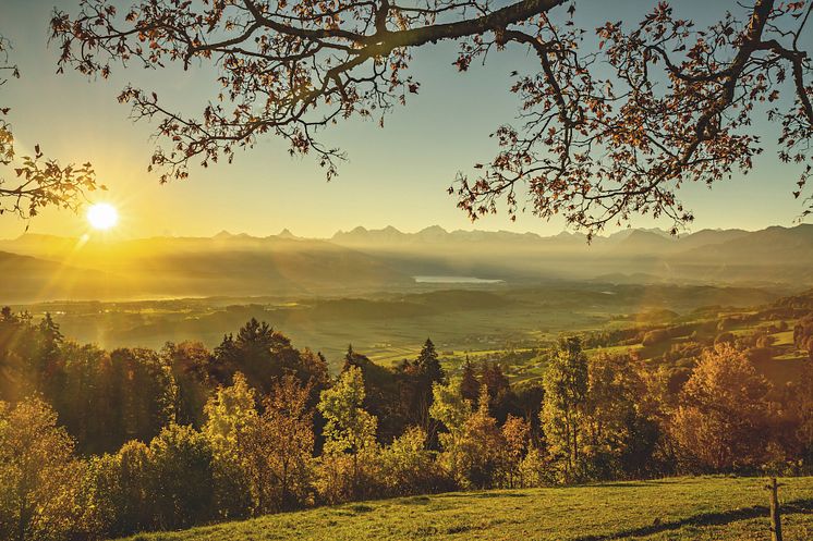 Sicht auf die Berner Alpen und den Thunersee im Herbst © Schweiz Tourismus Fotograf Jan Geerk