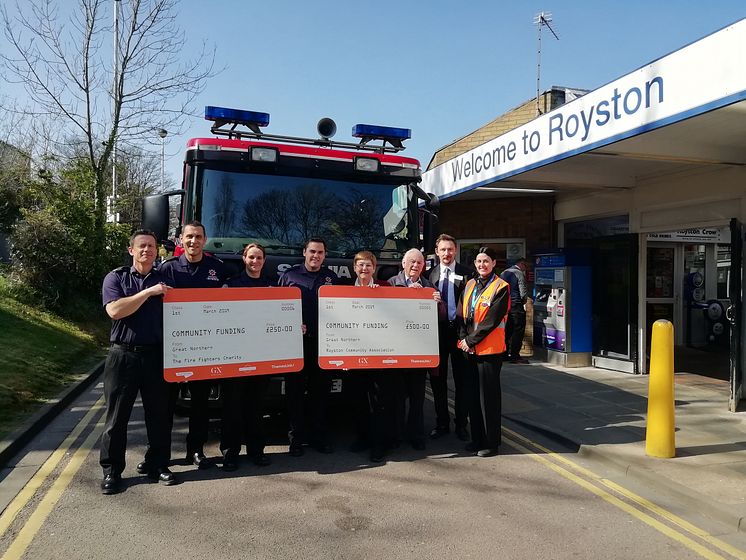 190329 Charity donations at Royston station hi-res