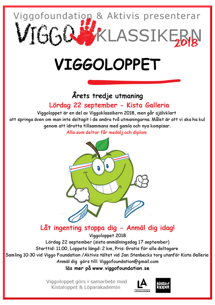 Viggo Foundation och Viggoloppet i samarbete med Kistaloppet 22 september