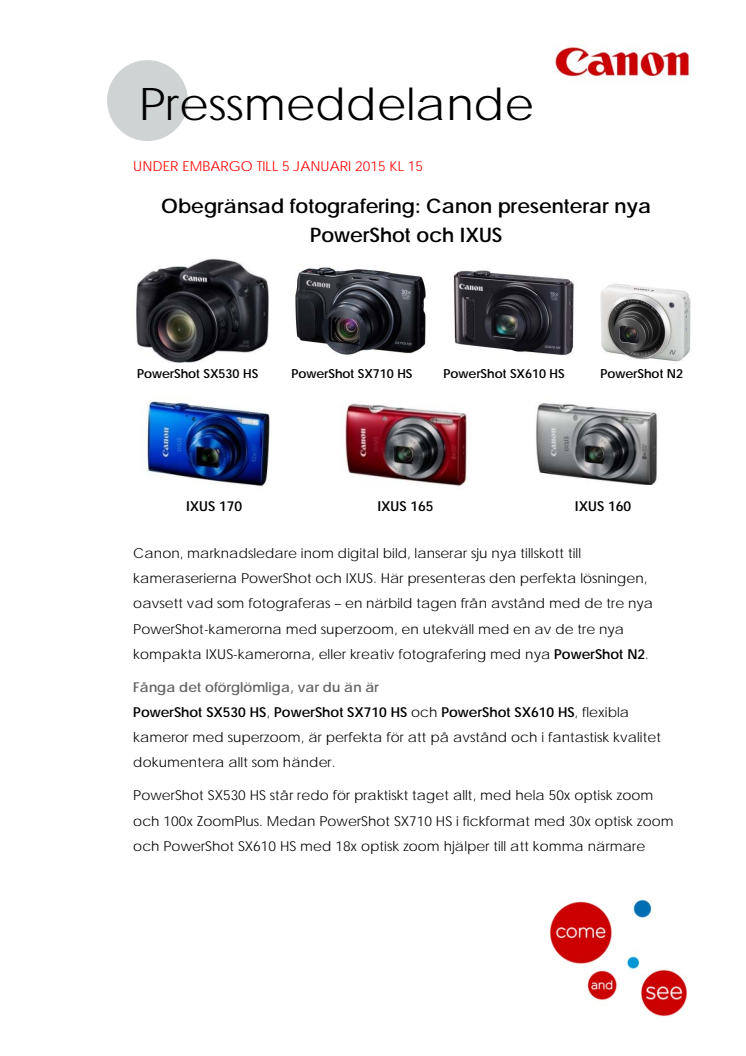  Obegränsad fotografering: Canon presenterar nya PowerShot och IXUS