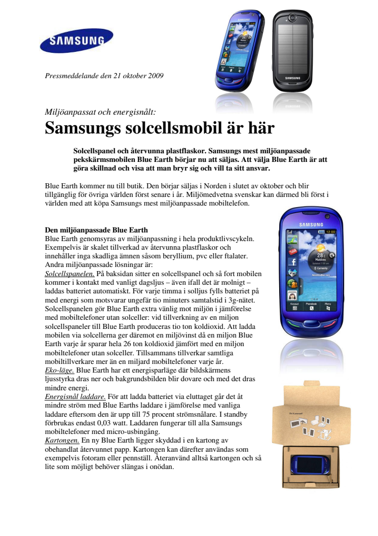 Samsungs solcellsmobil är här