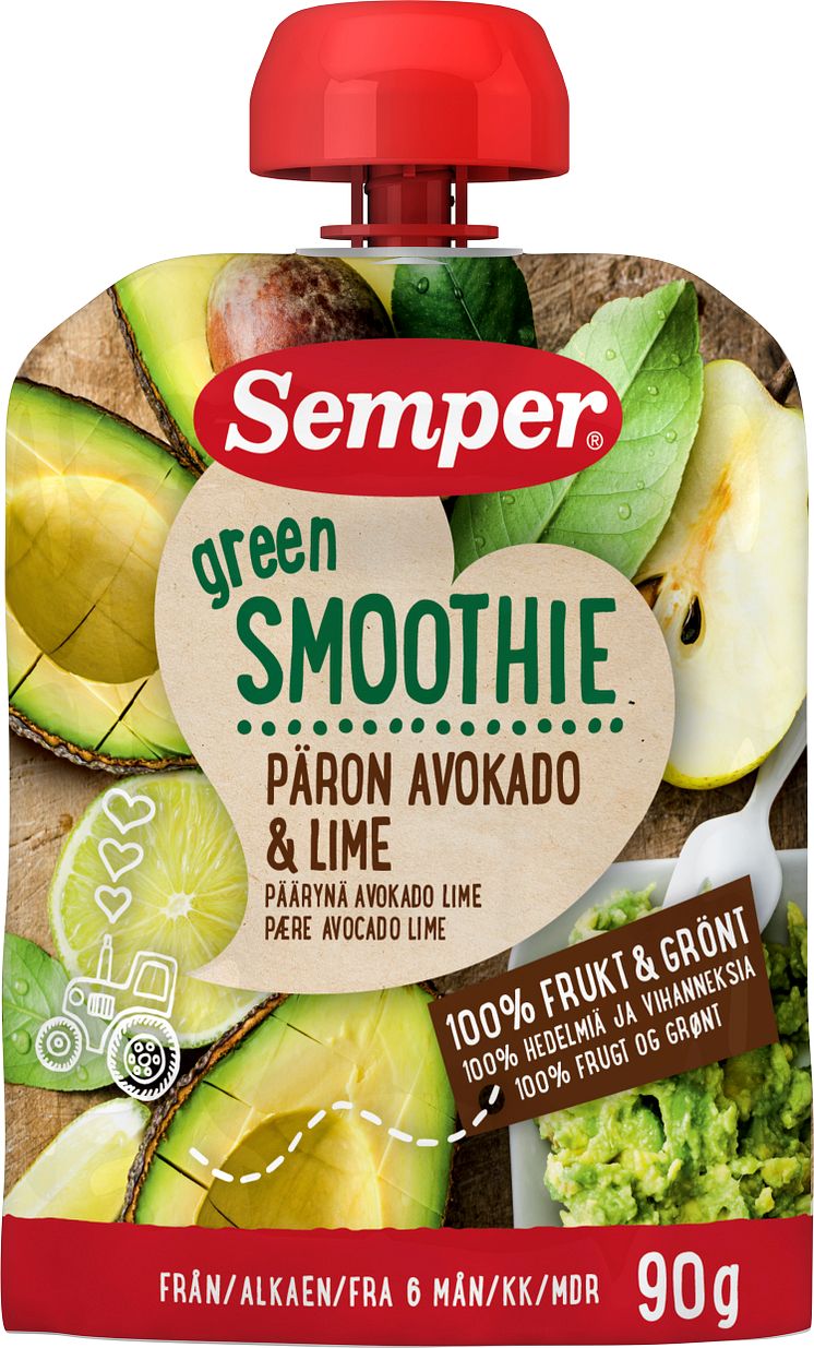 Green Smoothie med päron, avokado och lime