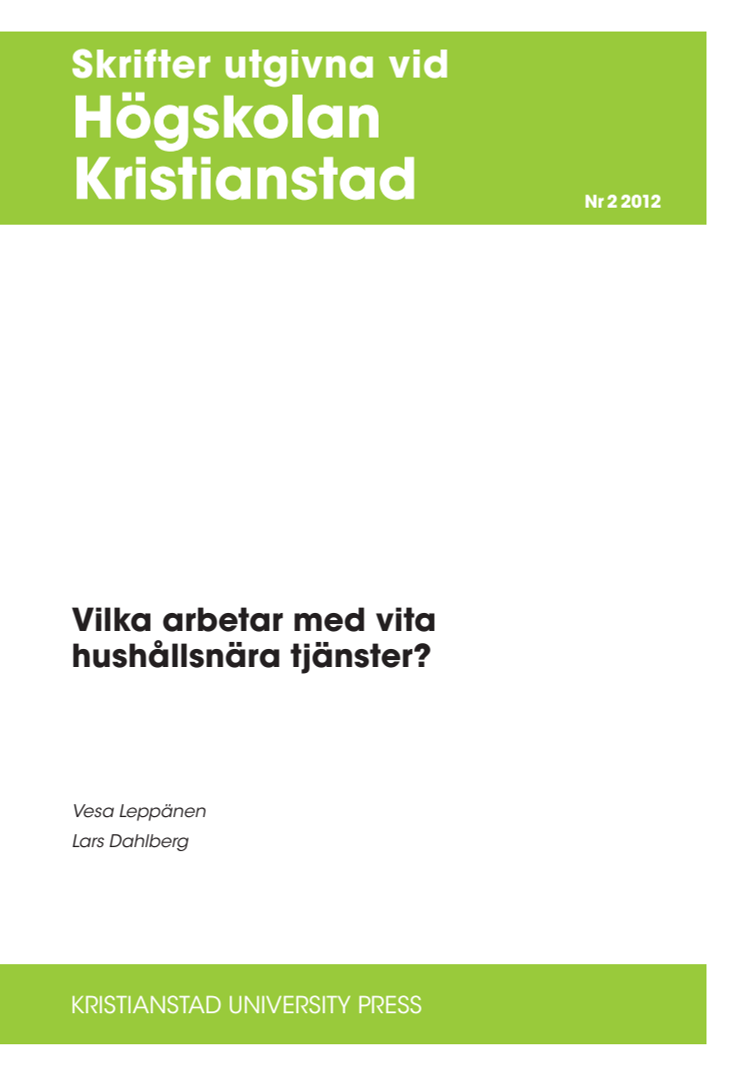 Rapporten "Vilka arbetar med hushållsnära tjänster?"