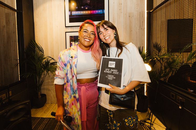 Writer and blogger, Megan Jayne Crabbe, presented Olivia Fletcher with her Fashion Illustration Award