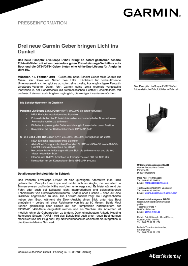 Drei neue Garmin Geber bringen Licht ins Dunkel