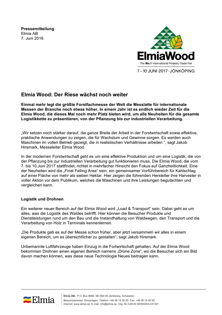 Elmia Wood: Der Riese wächst noch weiter