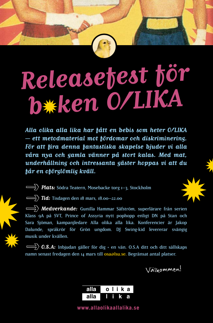 Inbjudan till bokrelease för O/LIKA
