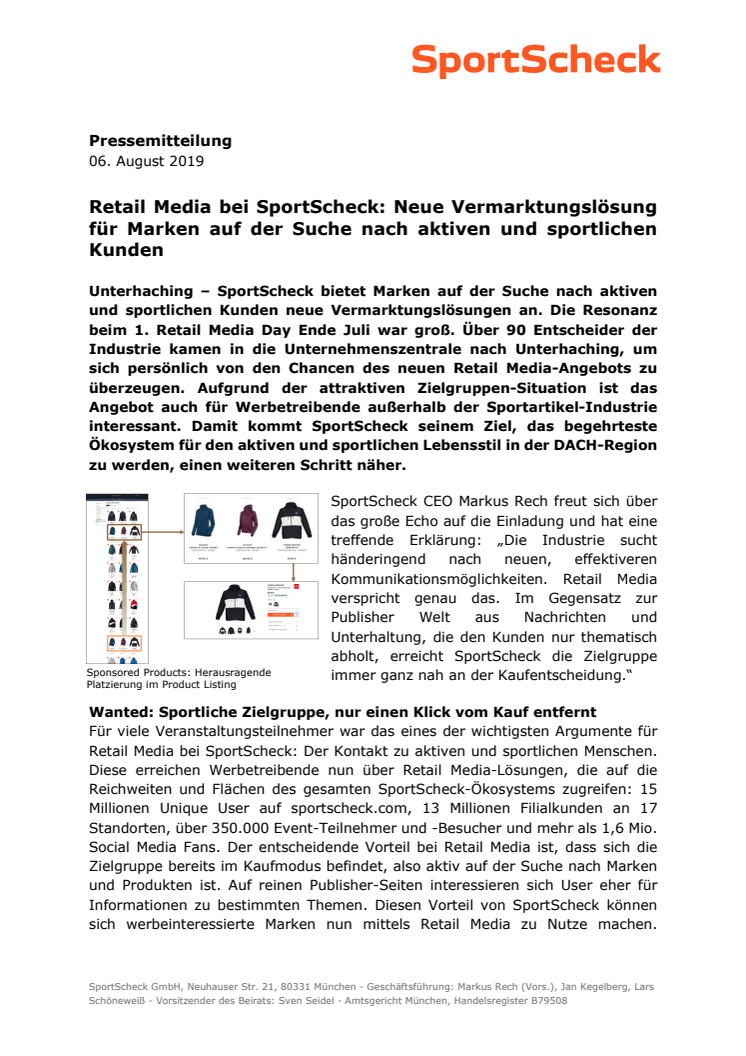 Retail Media bei SportScheck: Neue Vermarktungslösung für Marken auf der Suche nach aktiven und sportlichen Kunden 