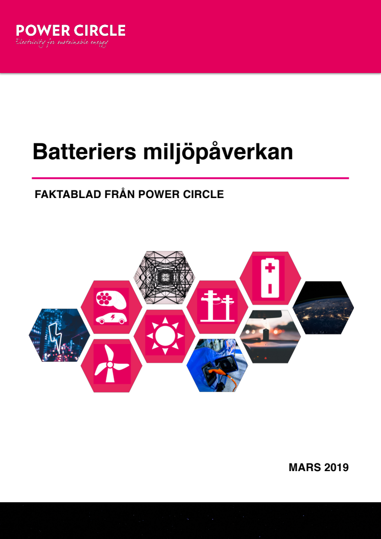Batteriers miljöpåverkan - faktablad från Power Circle