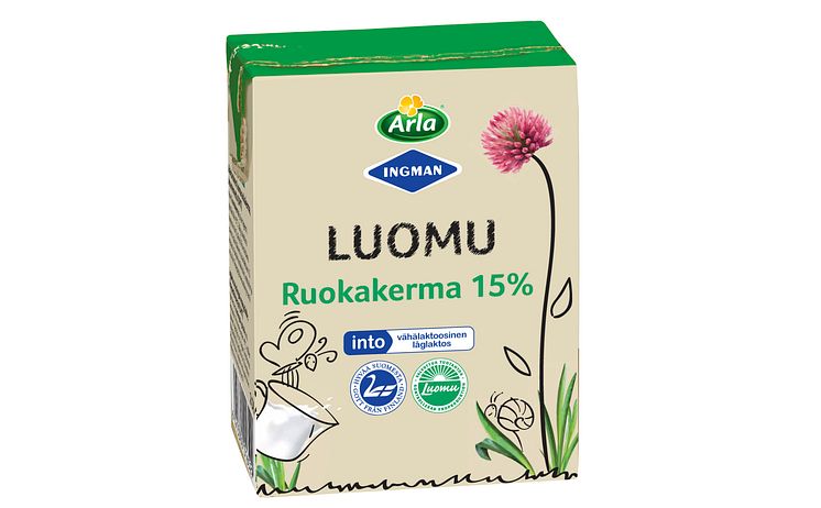 Arla Ingman Luomuruokakerma 15 % 2 dl, into