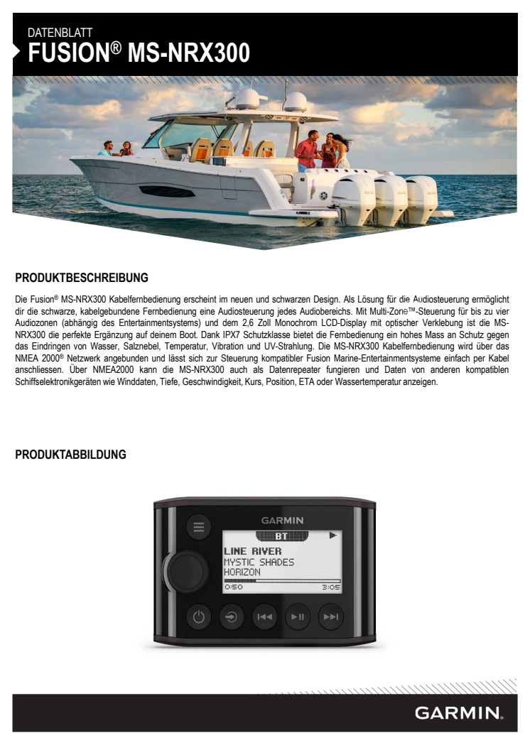 Datenblatt CH Garmin Fusion MS NRX300 Schwarz