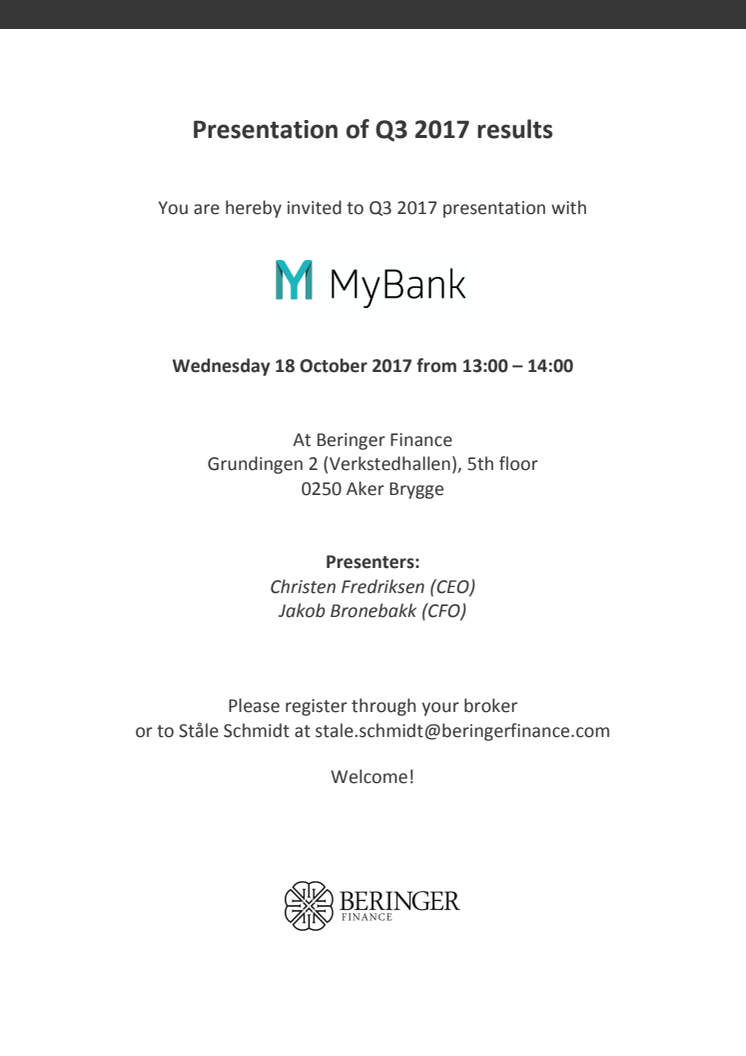 MyBank Q3 2017 presentation