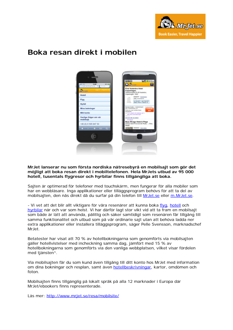 Boka resan direkt i mobilen