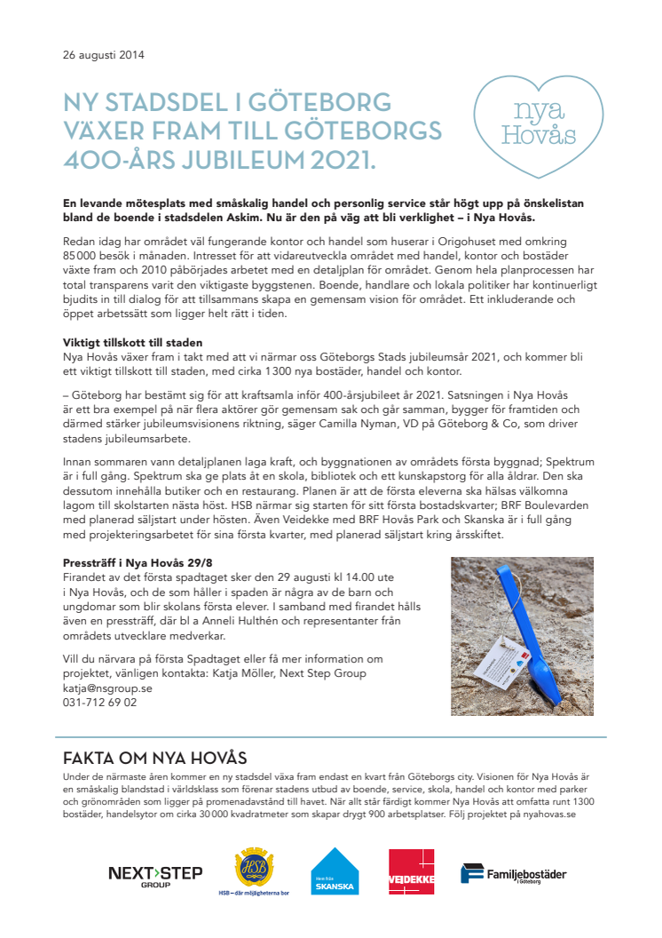 NY STADSDEL I GÖTEBORG VÄXER FRAM TILL GÖTEBORGS 400-ÅRS JUBILEUM 2021.