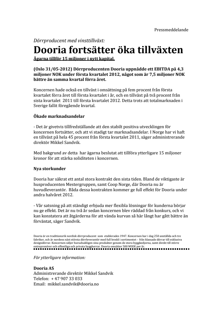 Dörrproducent med vinsttillväxt: