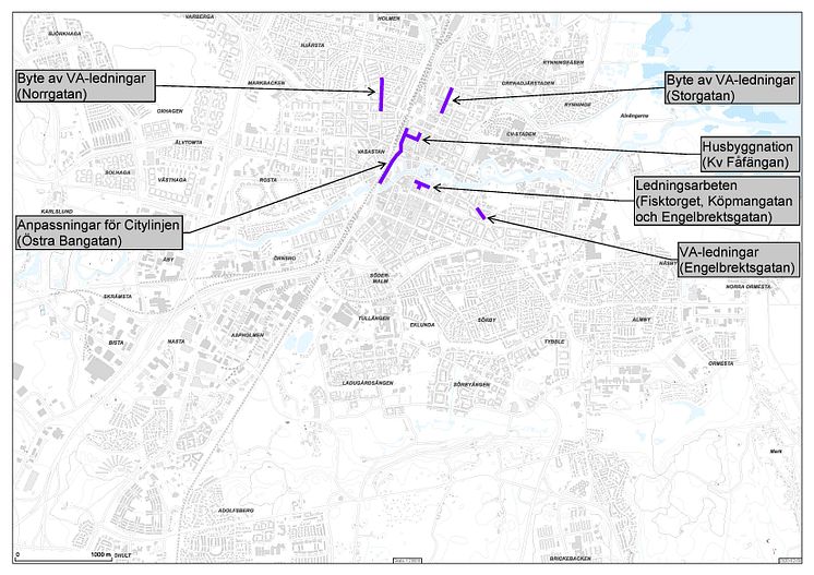 Större gatuarbeten under 2024