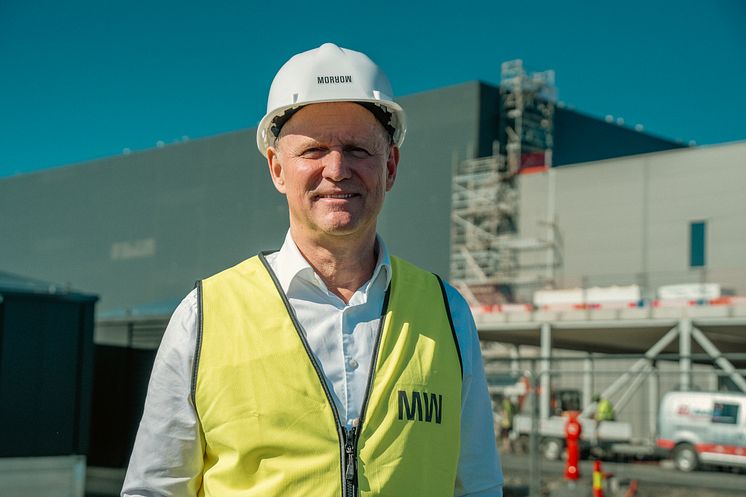 Lars Christian Bacher at Morrow Cell Factory September 2023 Eyde Energy Park 