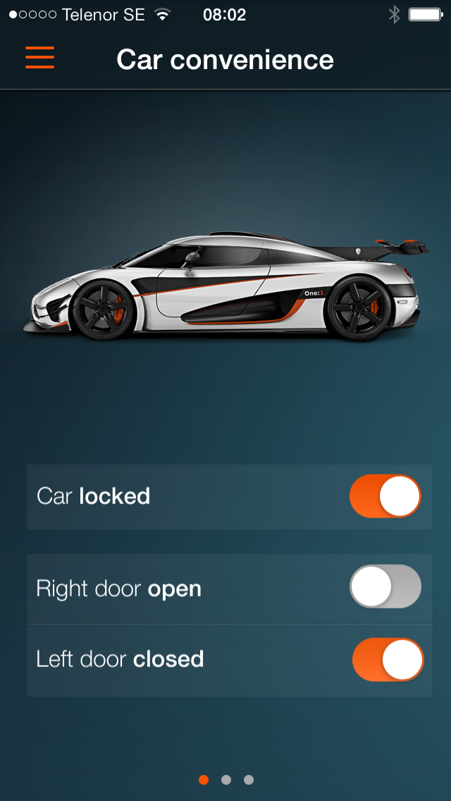 Koenigsegg One:1 app Car Convenience