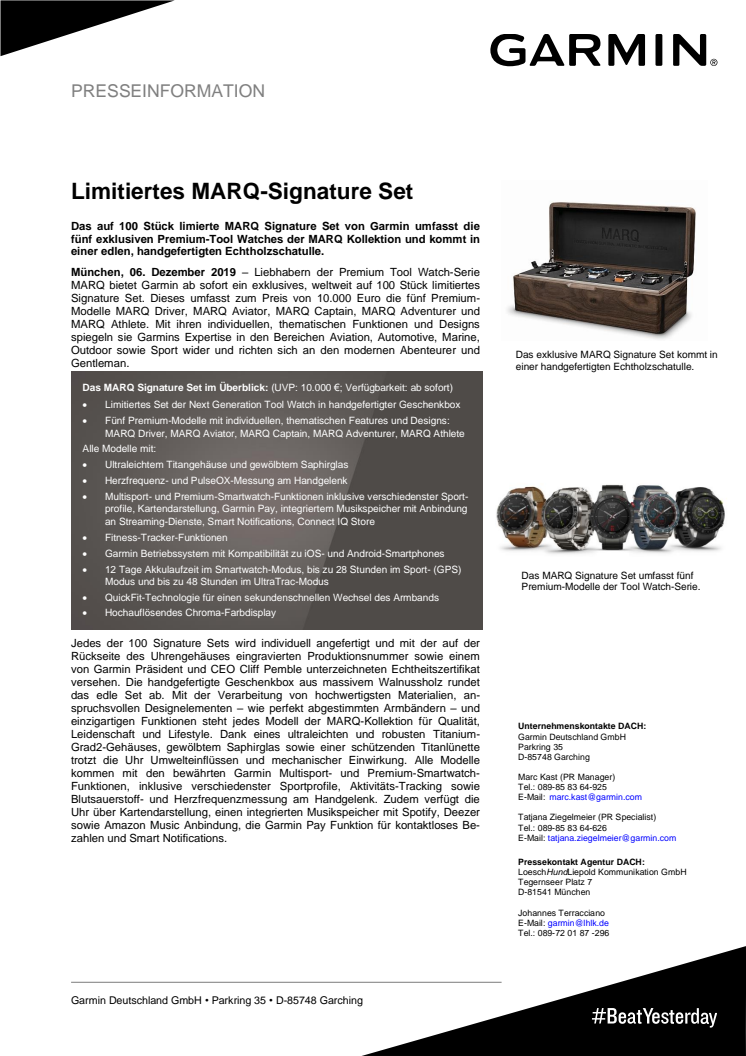 Limitiertes MARQ-Signature Set