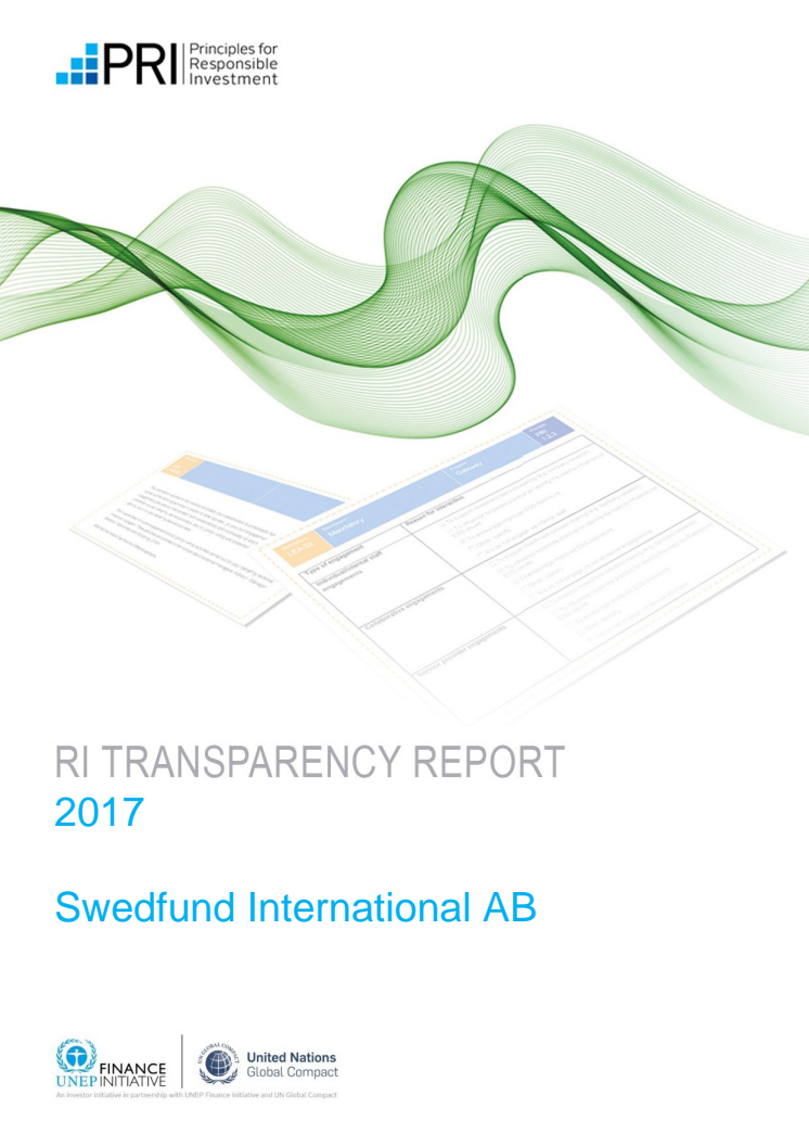 2017 Public Transparency Report for Swedfund International AB
