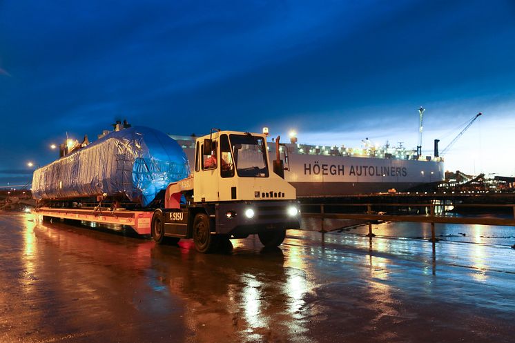 Arrival of training carriage at the Port of Tyne