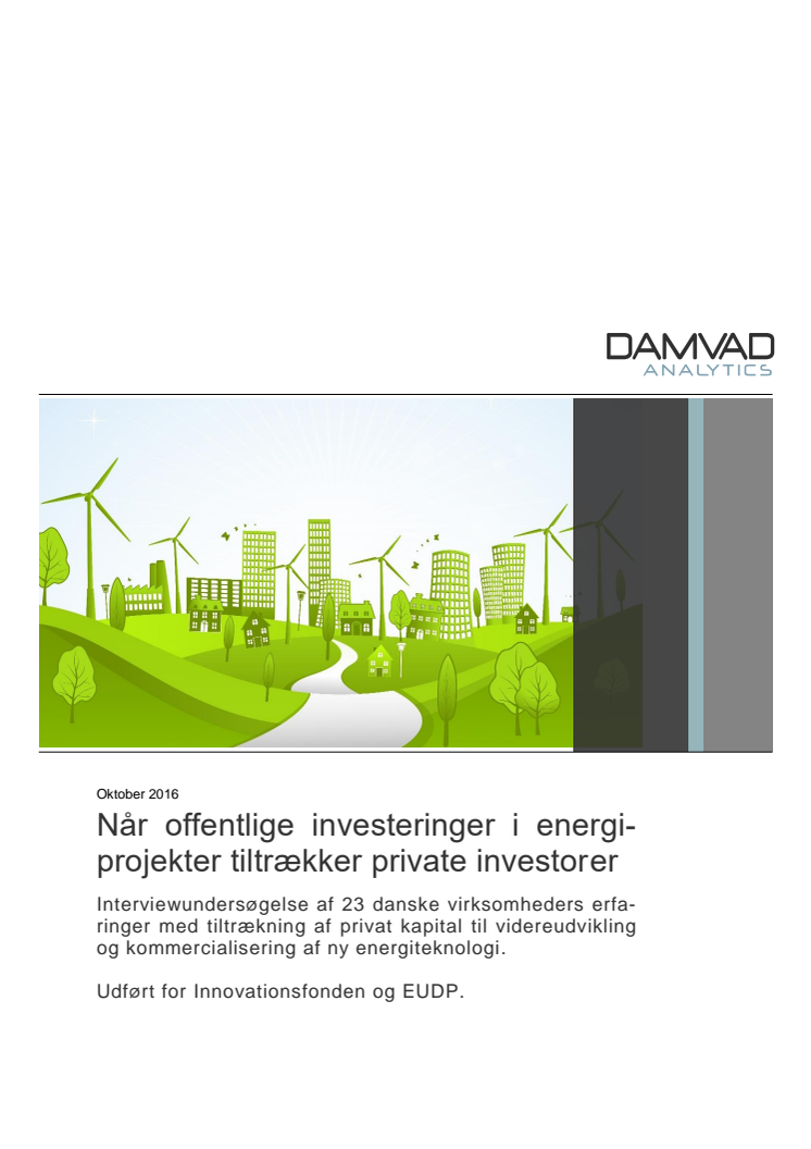 Når offentlige investeringer i energiprojekter tiltrækker private investorer, Damvad