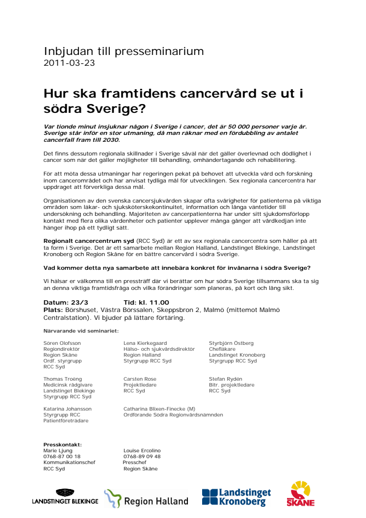 Hur ska framtidens cancervård se ut i södra Sverige?