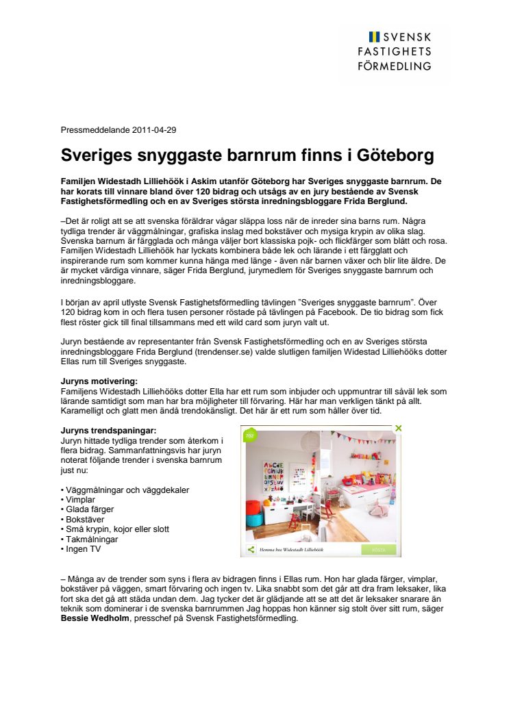 Sveriges snyggaste barnrum finns i Göteborg