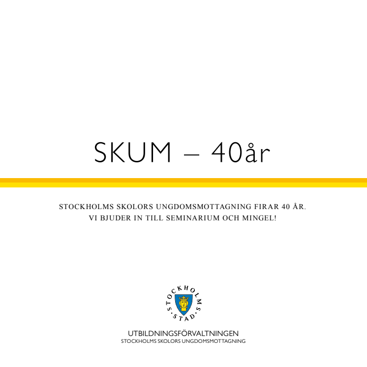 Program Stockholms skolors ungdomsmottagning 40 år
