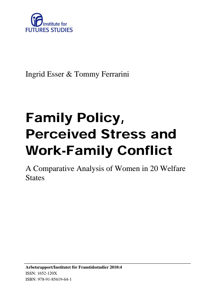 Kvinnors yrkesarbete kan inte kopplas till ökade konflikter mellan arbete-familj eller stress i hemmet