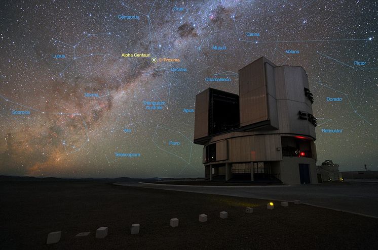 Very Large Telescope och stjärnsystemet Alfa Centauri