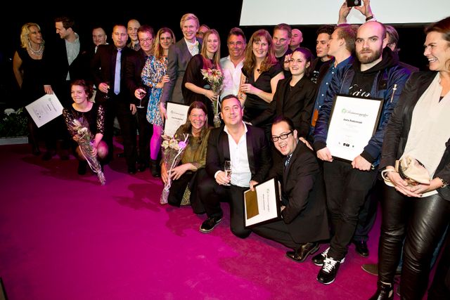 Bild på alla glada vinnare i Restauranggalan 2013