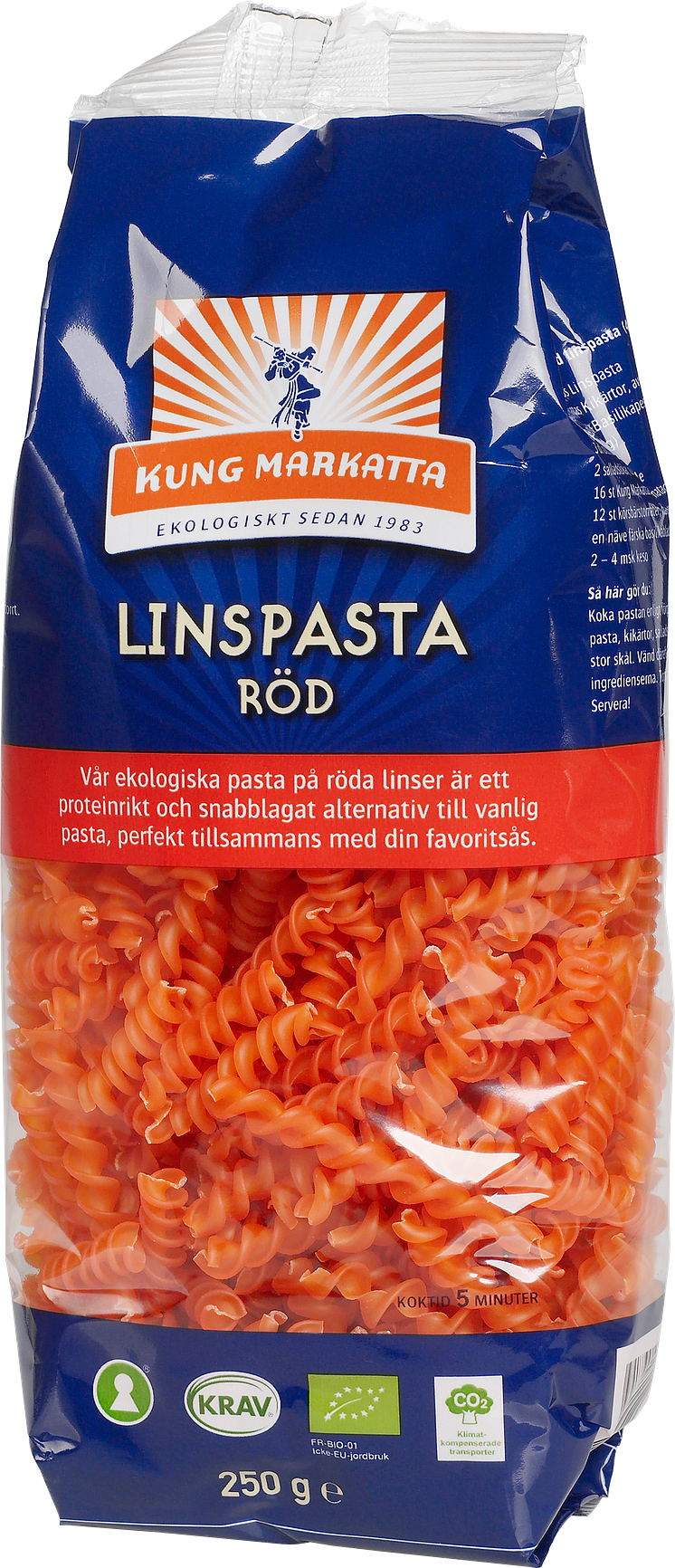 Kung Markatta KRAV-märkt Röd linspasta 250g