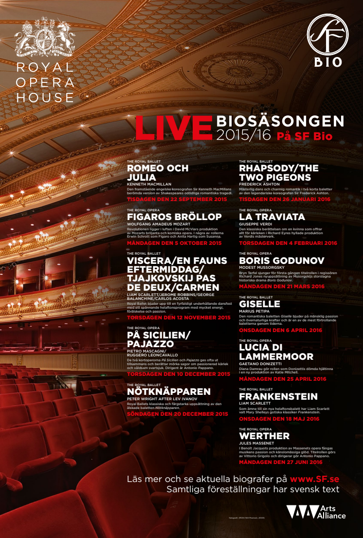 Live från Royal Opera House säsongen 2015/2016